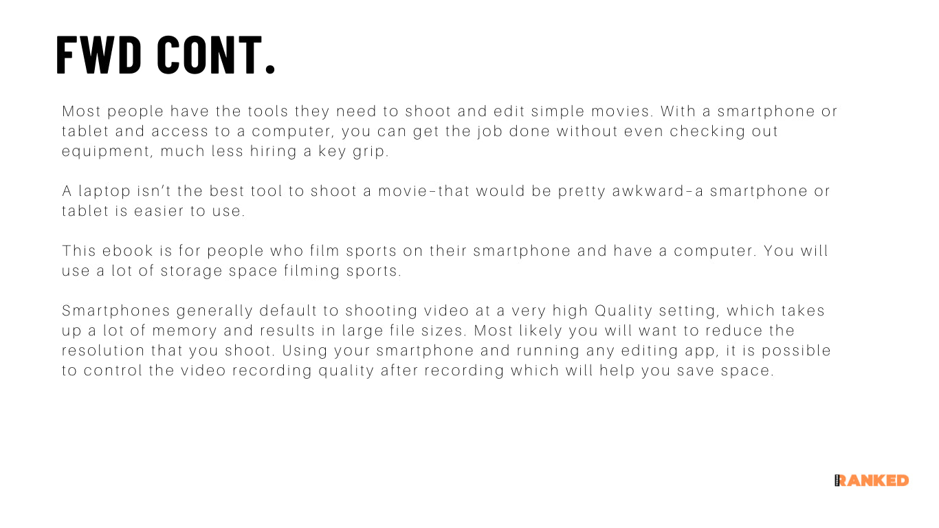 How to film and edit sports using your CellPhone - Edition 2 Hard Copy Workbook