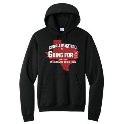 Dallas Kimball Basketball - Going for 9 Titles Vintage State Hoodie
