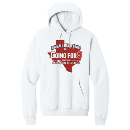 Dallas Kimball Basketball - Going for 9 Titles Vintage State Hoodie