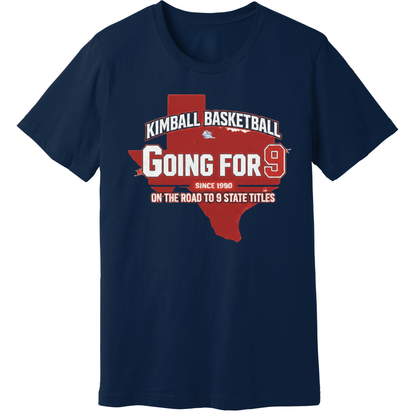 Dallas Kimball Basketball - Going for 9 Titles Vintage State Tee