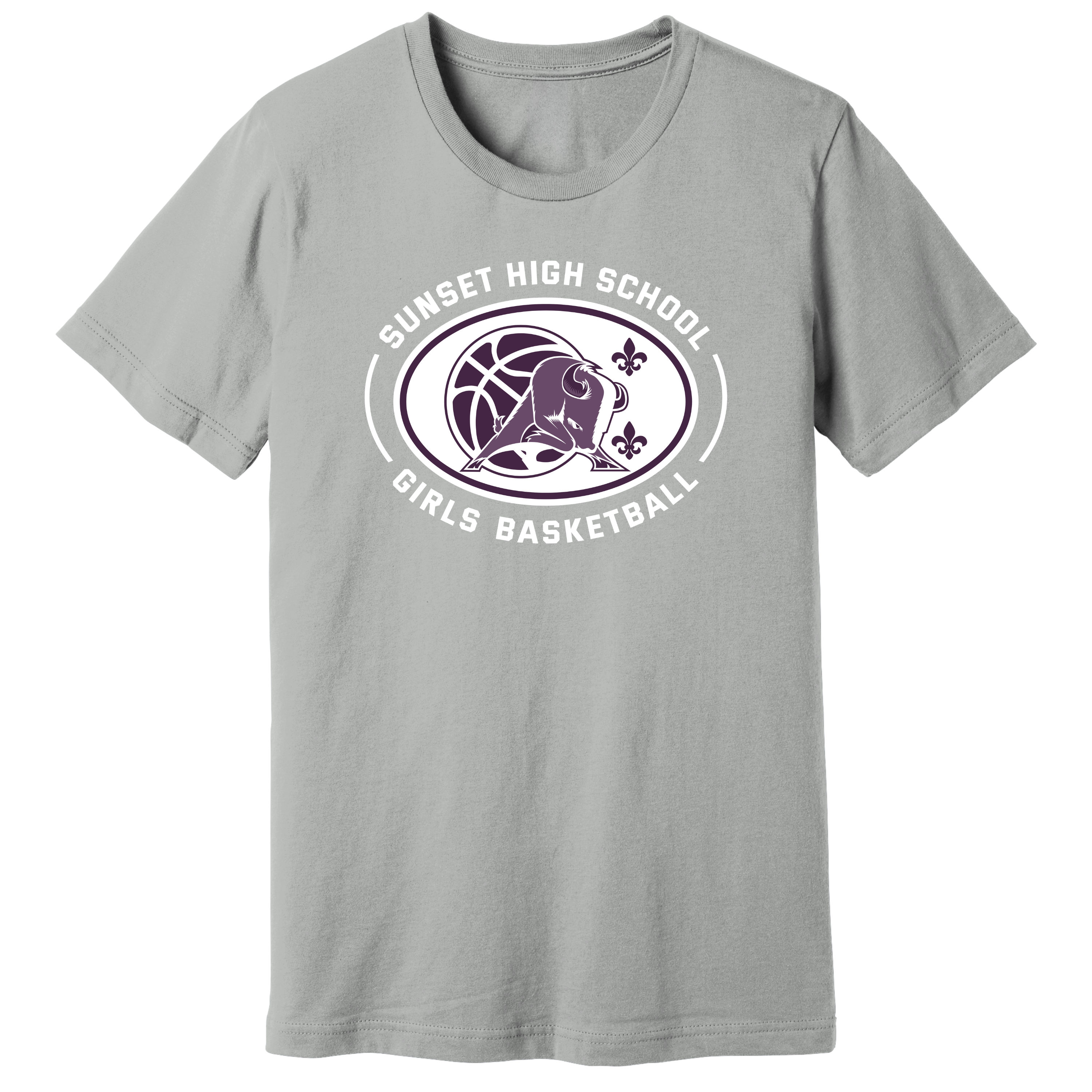 Dallas Sunset Girls Basketball - Bison Circle T-Shirt