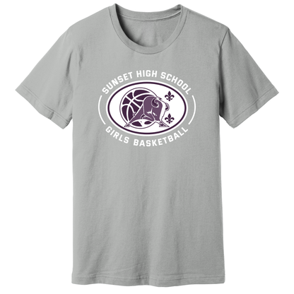 Dallas Sunset Girls Basketball - Bison Circle T-Shirt